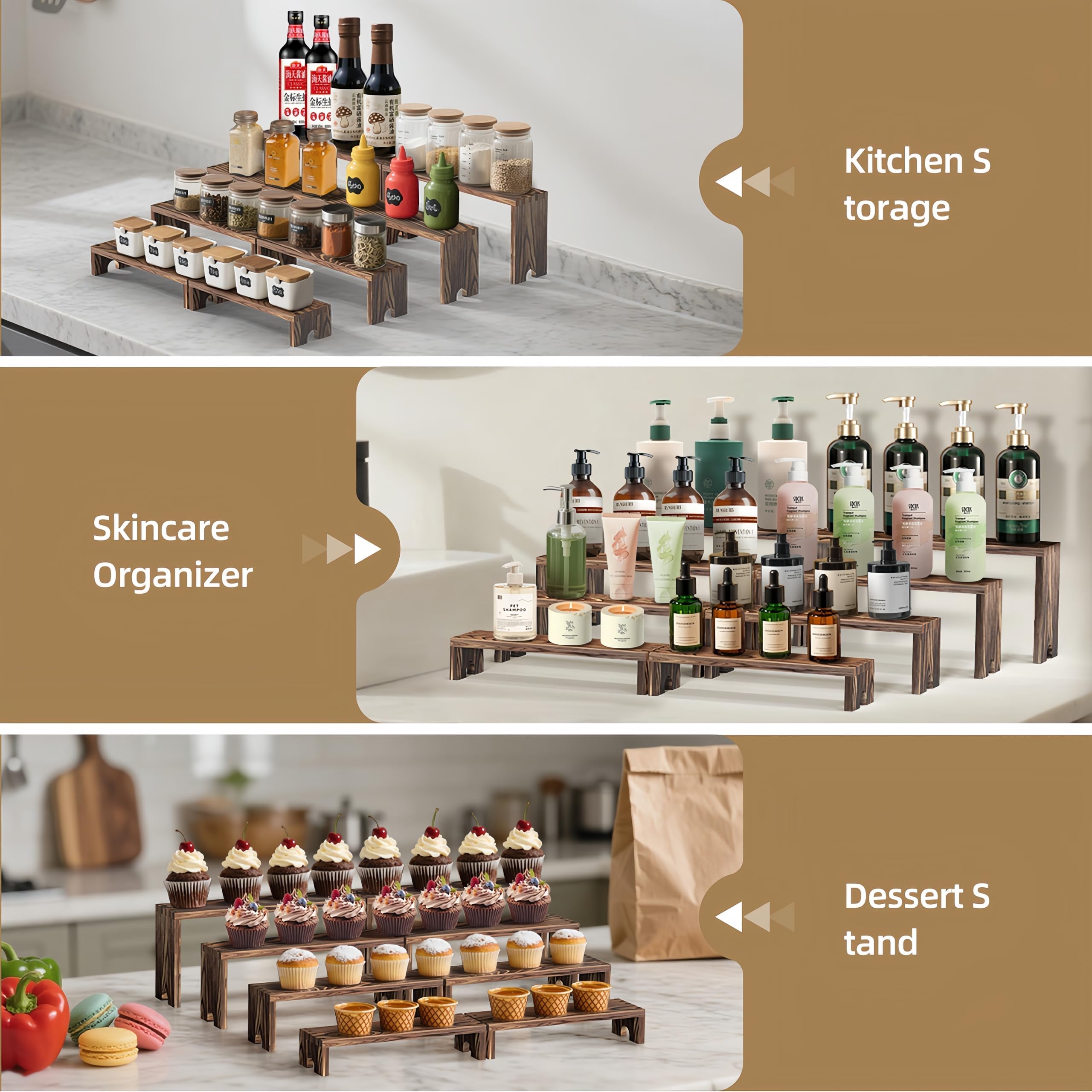 2 Set Wooden Tiered Risers Dis - огляд і ціна Display Risers Set